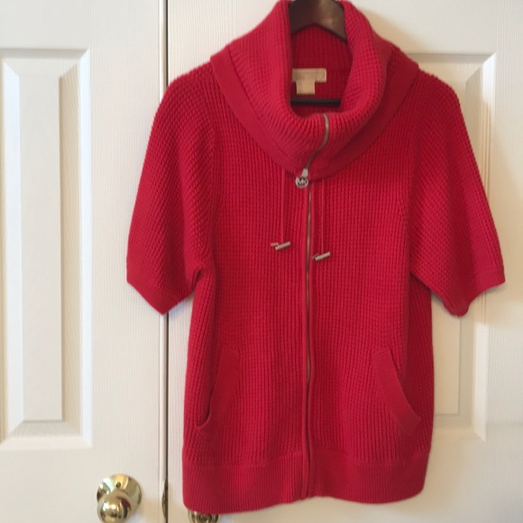 Michael Kors Sweaters - Michael Kors Short Sleeve Zip Up Sweater